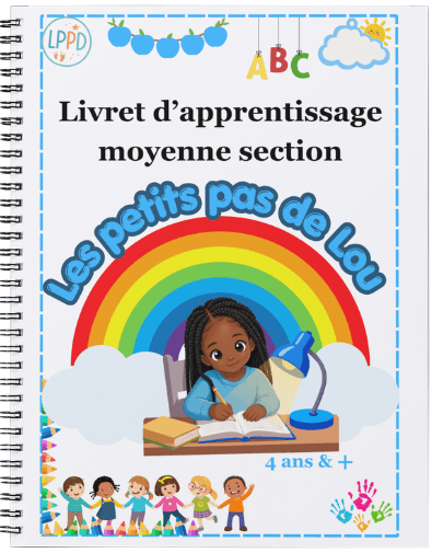 Couverture bleue du livret d'apprentissage Moyenne Section